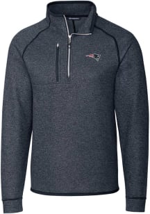 Cutter and Buck New England Patriots Mens Navy Blue Mainsail Long Sleeve Qtr Zip Pullover