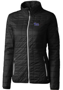 Cutter and Buck Pitt Panthers Womens Black Rainier PrimaLoft Puffer Filled Jacket