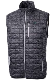 Cutter and Buck Carolina Panthers Mens Black Rainier PrimaLoft Printed Sleeveless Jacket
