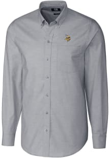 Cutter and Buck Minnesota Vikings Mens Charcoal Stretch Oxford Long Sleeve Dress Shirt