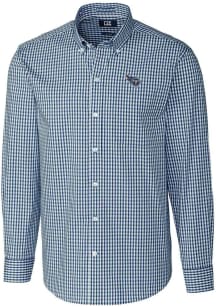 Cutter and Buck Tennessee Titans Mens Navy Blue Easy Care Long Sleeve Dress Shirt