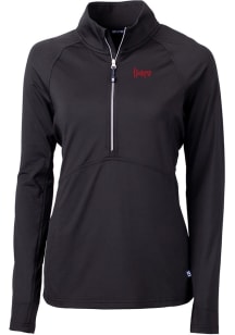 Cutter and Buck Nebraska Cornhuskers Womens Black Adapt Qtr Zip Pullover