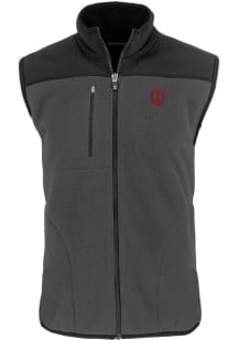 Cutter and Buck Indiana Hoosiers Mens Grey Cascade Sherpa Sleeveless Jacket