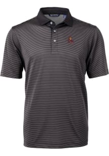 Cutter and Buck Arizona State Sun Devils Mens Black Virtue Micro Stripe Short Sleeve Polo