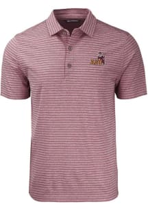 Cutter and Buck Arizona State Sun Devils Mens Maroon Forge Heather Stripe Design Short Sleeve Polo