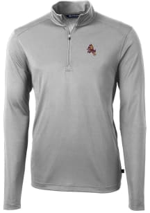 Cutter and Buck Arizona State Sun Devils Mens Grey Virtue Long Sleeve Qtr Zip Pullover