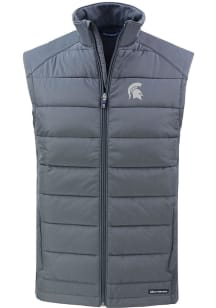 Cutter and Buck Michigan State Spartans Mens Grey Evoke Sleeveless Jacket
