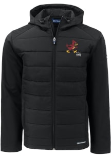 Mens Iowa State Cyclones Cutter and Buck Mens Evoke Hood Heavyweight Jacket - Black