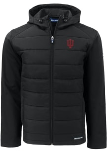 Mens Indiana Hoosiers Cutter and Buck Mens Evoke Hood Heavyweight Jacket - Black