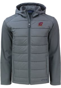 Mens Central Michigan Chippewas Cutter and Buck Mens Evoke Hood Heavyweight Jacket - Grey