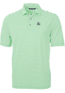 Cutter and Buck Notre Dame Fighting Irish Mens Green Virtue Stripe Short Sleeve Polo