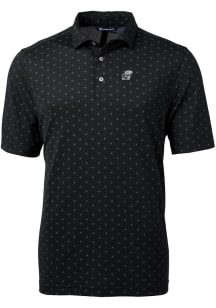 Cutter and Buck Kansas Jayhawks Mens Black Virtue Tile Print Short Sleeve Polo