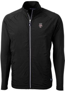 Cutter and Buck Wisconsin Badgers Mens Black Adapt Medium Weight Jacket