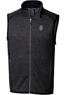 Cutter and Buck Wisconsin Badgers Mens Grey Mainsail Sleeveless Jacket