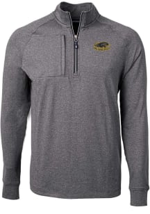 Cutter and Buck Milwaukee Panthers Mens Black Adapt Heathered Long Sleeve Qtr Zip Pullover