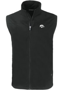Cutter and Buck Iowa Hawkeyes Mens Black Charter Sleeveless Jacket