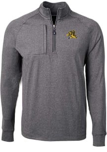 Cutter and Buck Iowa Hawkeyes Mens Black Adapt Heathered Long Sleeve Qtr Zip Pullover