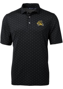 Cutter and Buck Iowa Hawkeyes Mens Black Virtue Tile Print Short Sleeve Polo