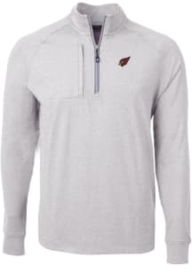 Cutter and Buck Arizona Cardinals Mens Grey Adapt Eco Knit Big and Tall Qtr Zip
