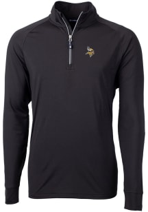 Cutter and Buck Minnesota Vikings Mens Black Adapt Eco Big and Tall Qtr Zip