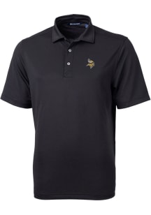 Cutter and Buck Minnesota Vikings Black Virtue Eco Pique Big and Tall Polo