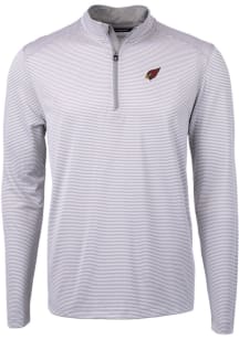 Cutter and Buck Arizona Cardinals Mens Grey Virtue Eco Pique Stripe Big and Tall Qtr Zip