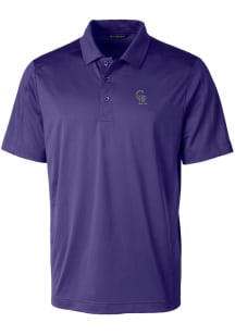 Cutter and Buck Colorado Rockies Mens Purple Prospect Textured Short Sleeve Polo