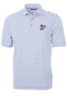 Cutter and Buck K-State Wildcats Mens Lavender Virtue Eco Pique Stripe Short Sleeve Polo