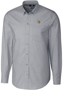Cutter and Buck Minnesota Vikings Mens Charcoal Stretch Oxford Big and Tall Dress Shirt