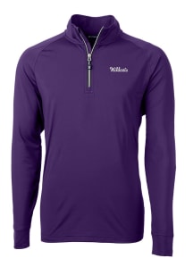 Cutter and Buck K-State Wildcats Mens Purple Adapt Stretch Long Sleeve Qtr Zip Pullover