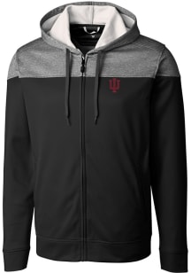 Cutter and Buck Indiana Hoosiers Mens Black Pop Fly Long Sleeve Zip