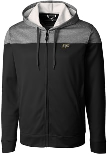 Cutter and Buck Purdue Boilermakers Mens Black Pop Fly Long Sleeve Zip
