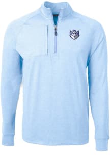 Cutter and Buck Saint Louis Billikens Mens Light Blue Adapt Heathered Long Sleeve Qtr Zip Pullover