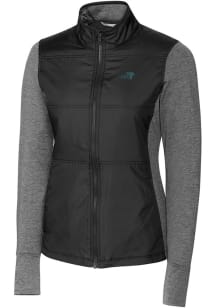 Cutter and Buck Carolina Panthers Womens Black Stealth Medium Weight Jacket