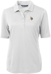 Cutter and Buck Minnesota Vikings Womens White Virtue Eco Pique Short Sleeve Polo Shirt