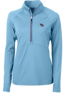 Cutter and Buck Tennessee Titans Womens Light Blue Adapt Eco Qtr Zip