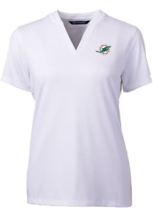 Cutter and Buck Miami Dolphins Womens White Forge Short Sleeve T-Shirt