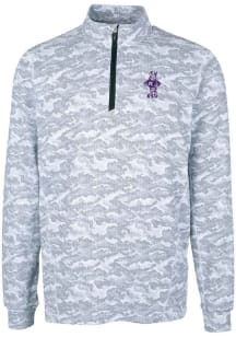 Cutter and Buck K-State Wildcats Mens Charcoal Traverse Willie Vault Big and Tall Qtr Zip