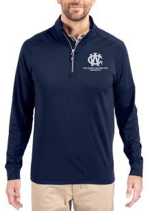 Cutter and Buck George Washington Revolutionaries Mens Navy Blue Vault Adapt Eco Big and Tall Qtr..