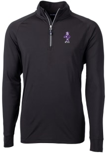 Cutter and Buck K-State Wildcats Mens Black Willie Adapt Eco Big and Tall Qtr Zip