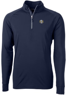 Cutter and Buck North Carolina Tar Heels Mens Navy Blue Vault Adapt Eco Big and Tall Qtr Zip