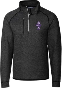 Cutter and Buck K-State Wildcats Mens Charcoal Willie Mainsail Vault Big and Tall Qtr Zip