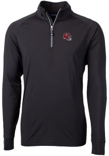 Cutter and Buck Kansas City Chiefs Mens Black Helmet Adapt Eco Big and Tall Qtr Zip