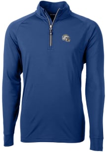 Cutter and Buck Los Angeles Chargers Mens Blue Helmet Adapt Eco Big and Tall Qtr Zip