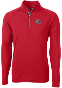 Cutter and Buck New England Patriots Mens Red Helmet Adapt Eco Big and Tall Qtr Zip