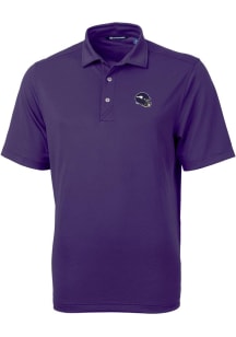 Cutter and Buck Minnesota Vikings Purple Helmet Virtue Eco Pique Big and Tall Polo