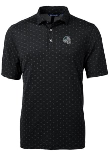 Cutter and Buck Carolina Panthers Black Helmet Virtue Eco Pique Tle Big and Tall Polo