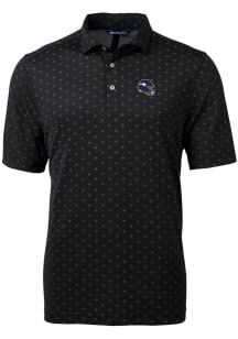 Cutter and Buck Minnesota Vikings Black Helmet Virtue Eco Pique Tle Big and Tall Polo