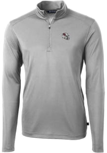 Cutter and Buck Arizona Cardinals Mens Grey Helmet Virtue Eco Pique Big and Tall Qtr Zip