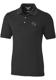 Cutter and Buck Minnesota Vikings Black Helmet Advantage Pique Big and Tall Polo